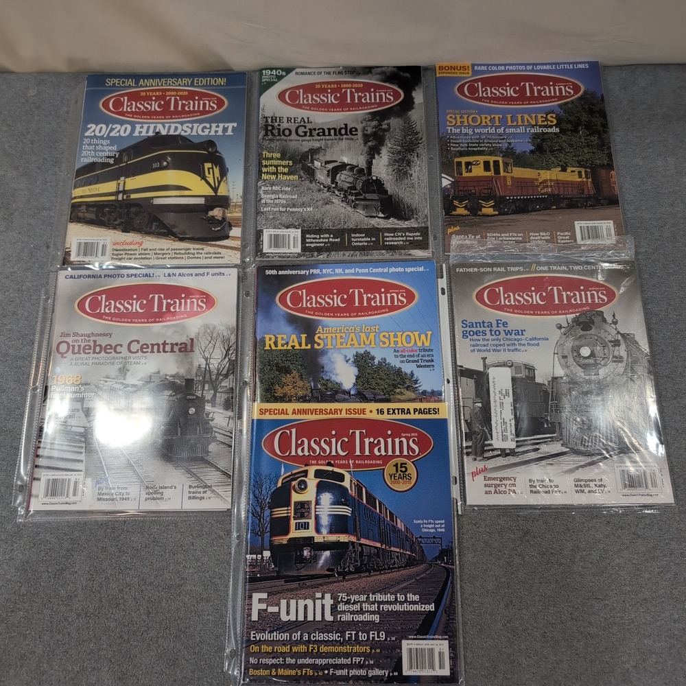 Classic Trains Magazine Lot of 7‎ Issues Steam Diesel Locomotive History VG+